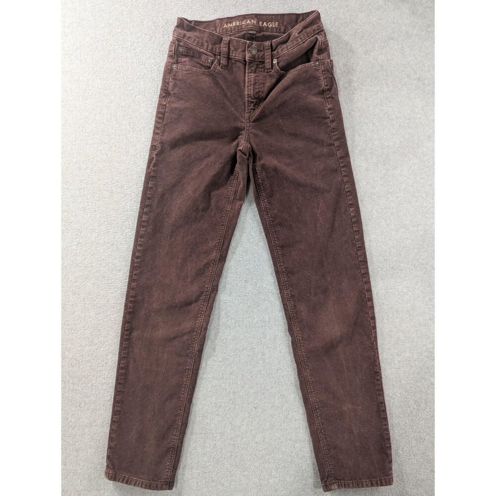 American Eagle Outfitters Pants Womens 00 Brown 90s Straight Corduroy Stretch